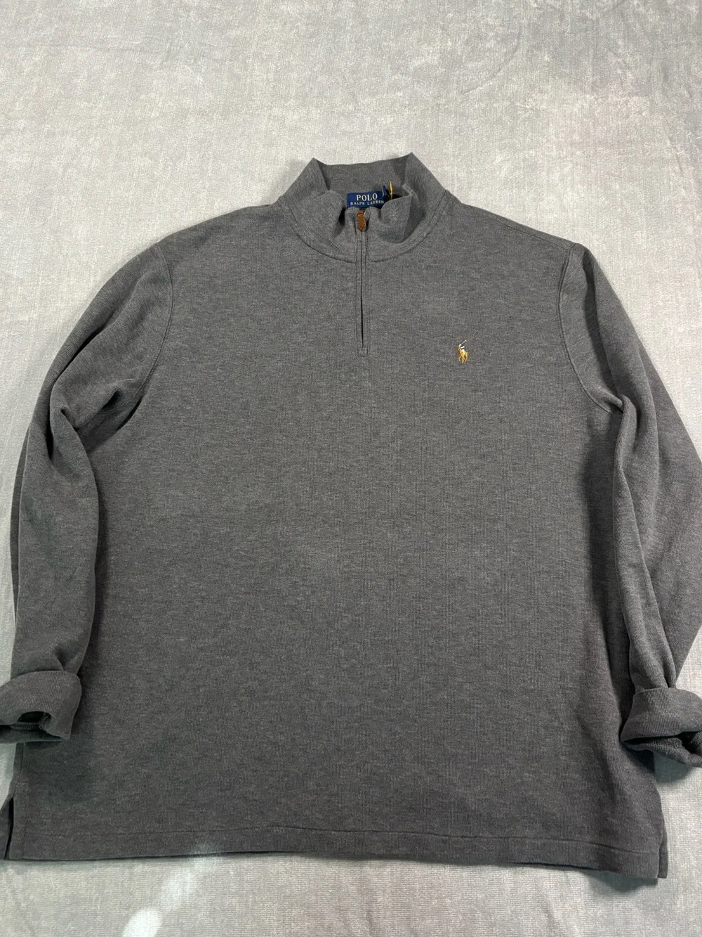 Vintage Polo by Ralph Lauren Charcoal Gray Quarter-Zip Pullover